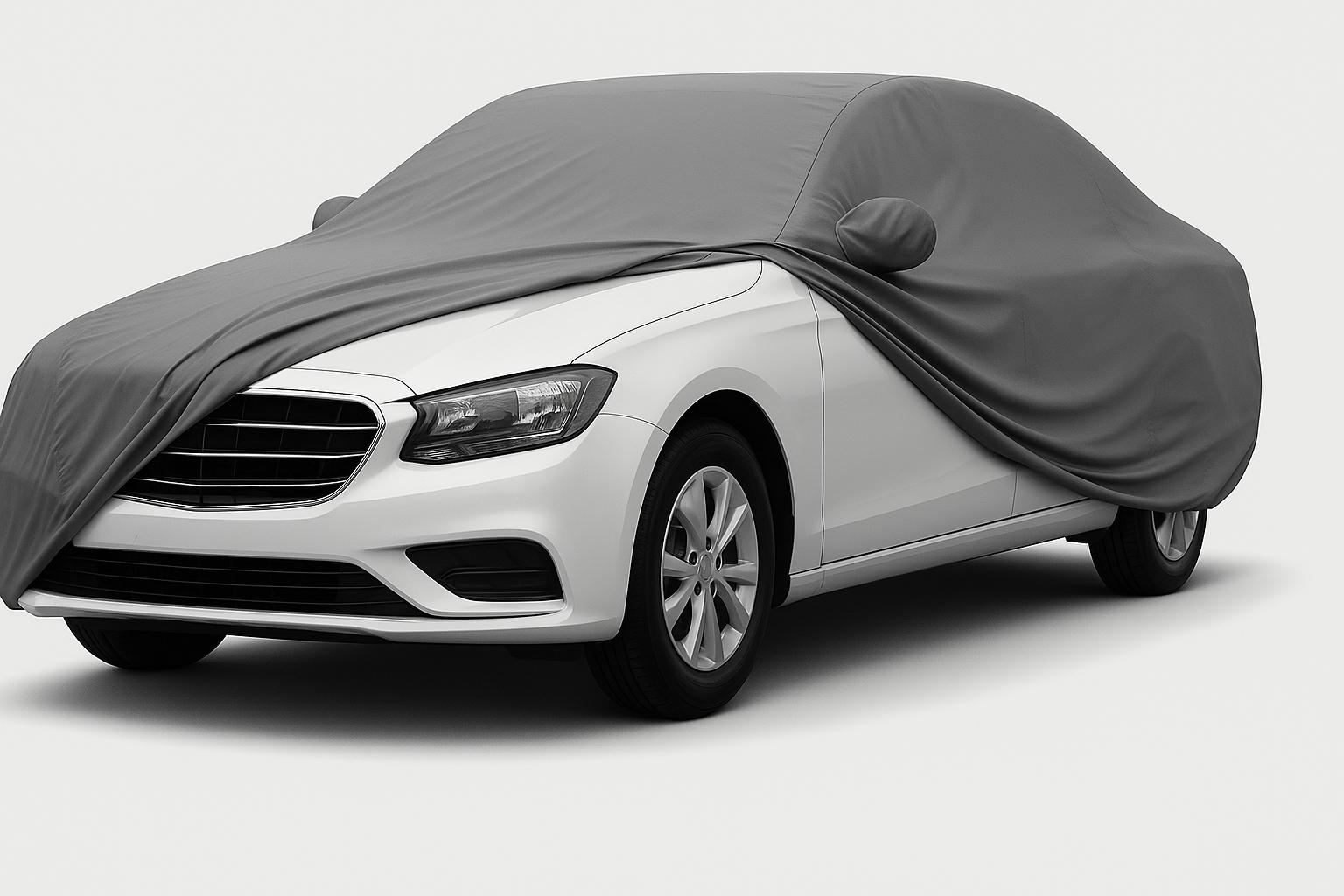 Car draped in Skyline cover